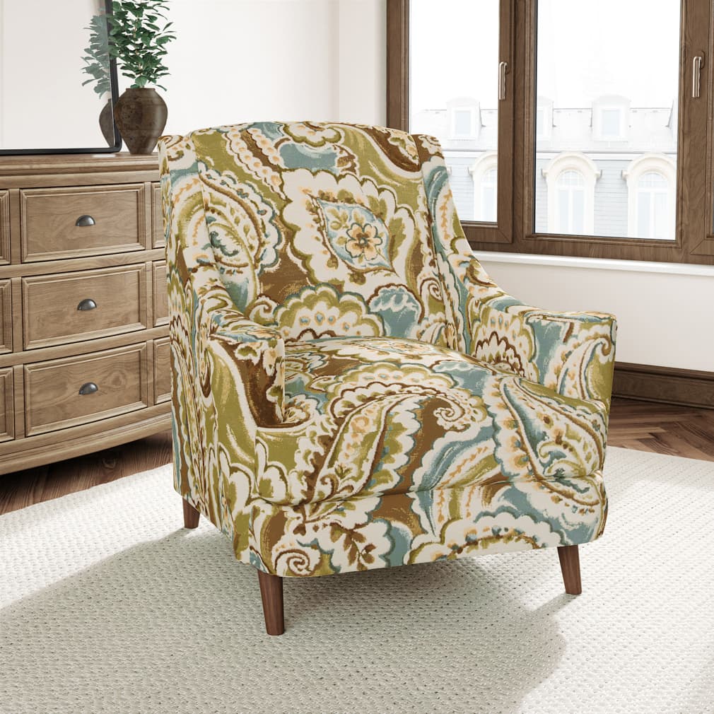 D3047 Paisley Meadow Aqua & Teal,Green Charlotte Fabrics