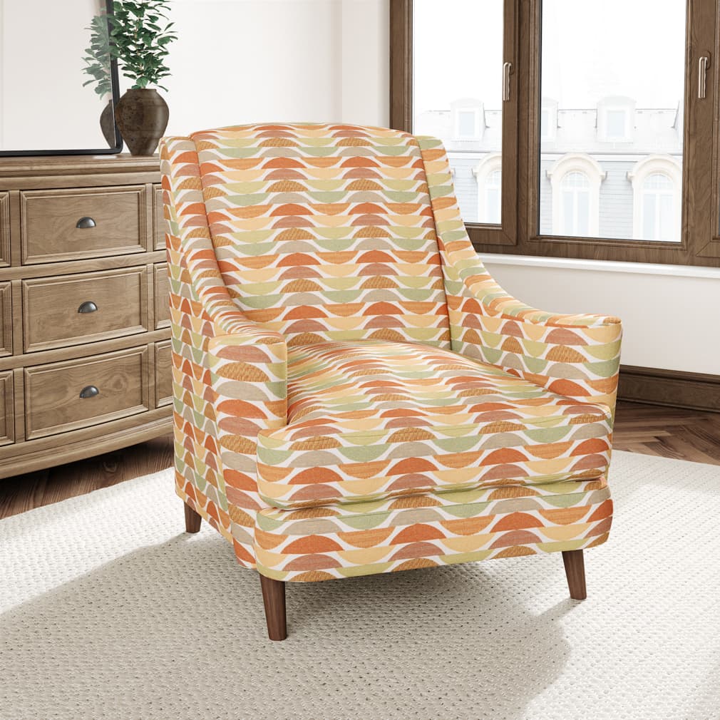 D3061 Abstract & Geometric Citrus Green,Orange & Rust Charlotte Fabrics