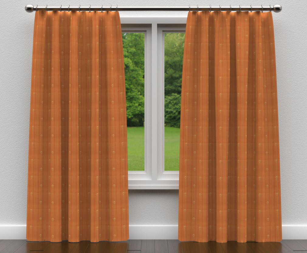 D314 Small Scale Amber Medallion Orange & Rust Charlotte Fabrics