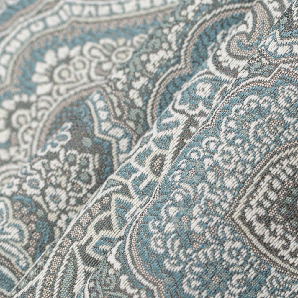D3299 Damask Turquoise Flora Aqua & Teal Charlotte Fabrics