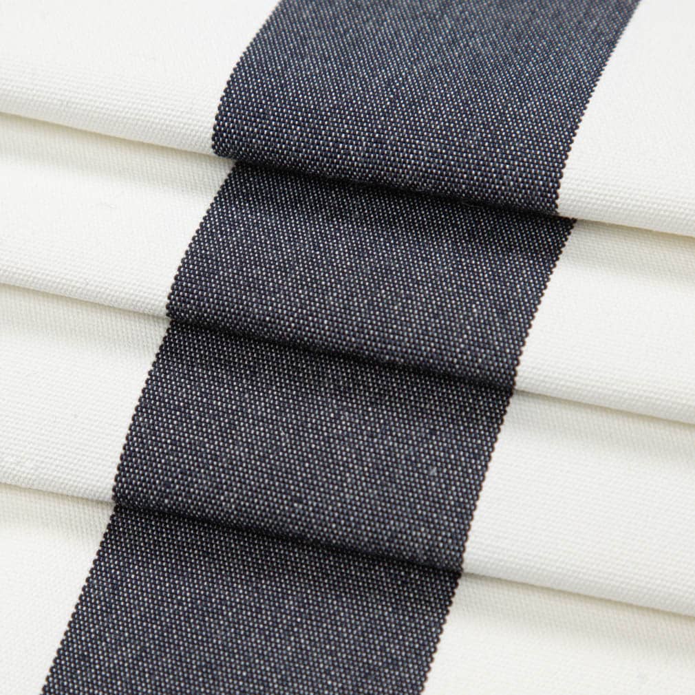 D3487 Stripe Cabana Navy Blue Charlotte Fabrics