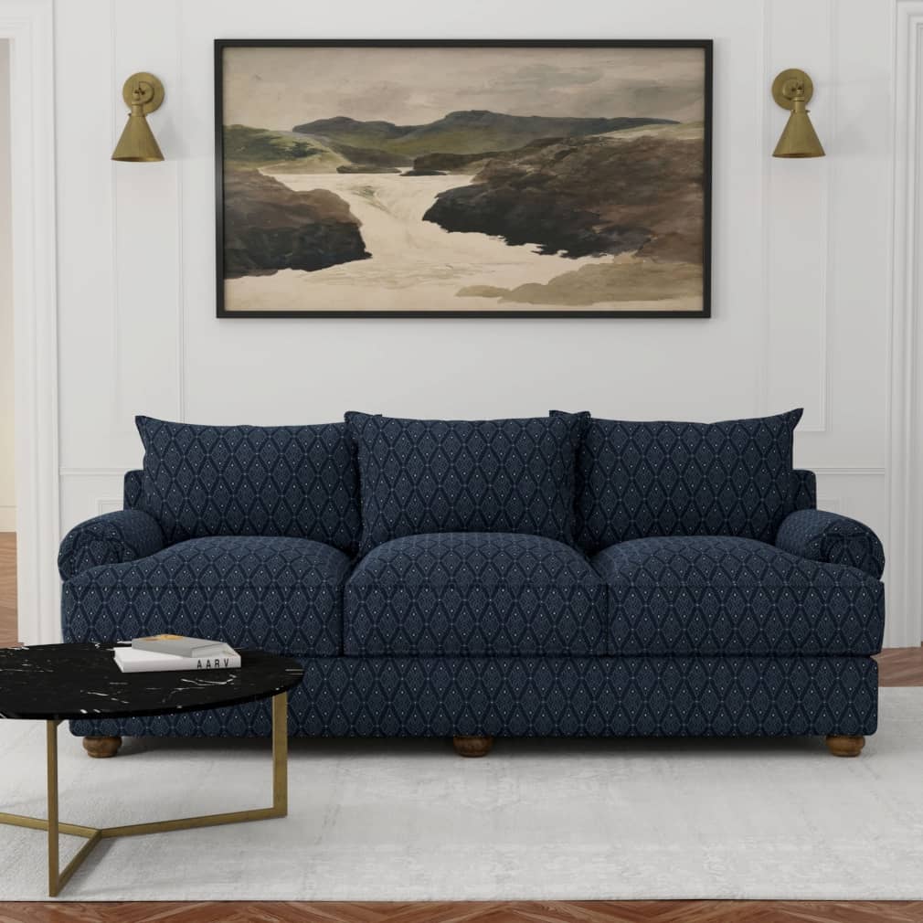 D4060 Diamonds Navy Lily Blue Charlotte Fabrics