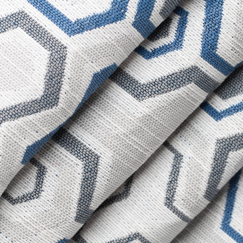 D4325 Abstract & Geometric Azure Blue Charlotte Fabrics