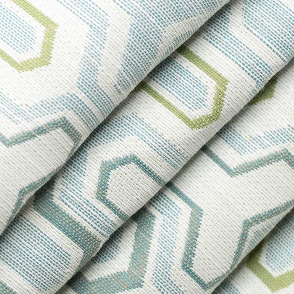 D4333 Abstract & Geometric Leaf Aqua & Teal,Green Charlotte Fabrics