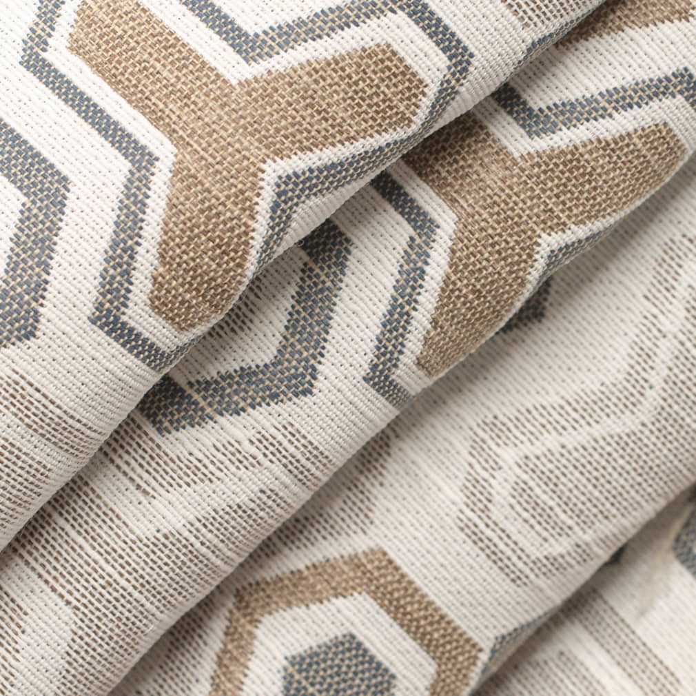 D4337 Abstract & Geometric Caramel Brown,Grey & Silver Charlotte Fabrics