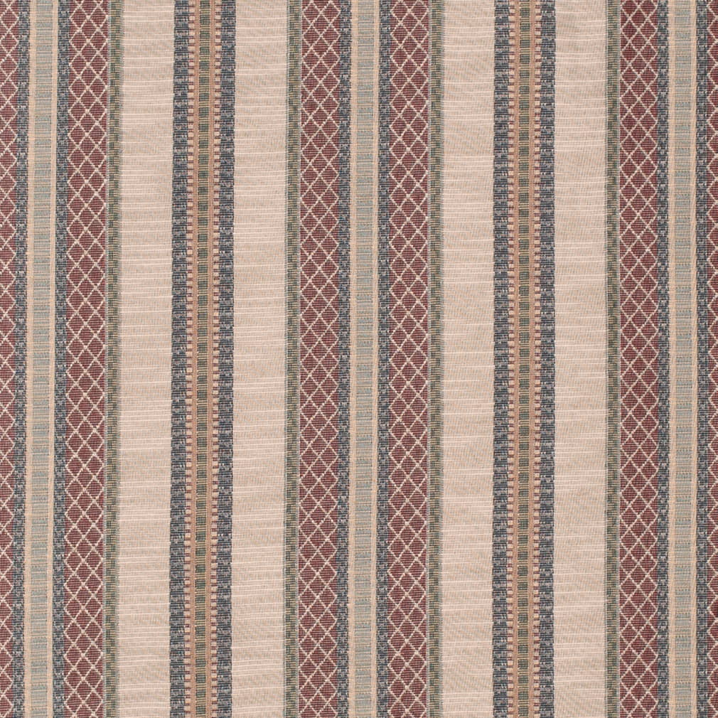 D4360 Stripe Blue,Red & Burgundy Charlotte Fabrics Tapestry,Woven Patterns