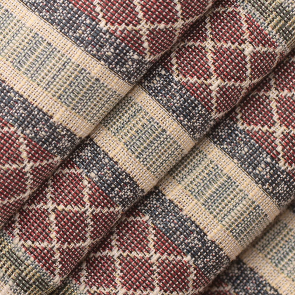 D4360 Stripe Vintage Blue,Red & Burgundy Charlotte Fabrics