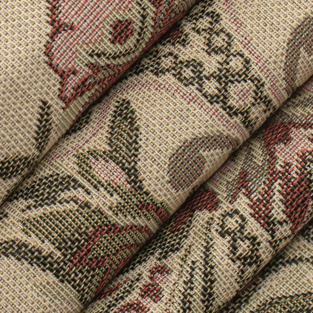 D4369 Damask Moss Green,Red & Burgundy Charlotte Fabrics