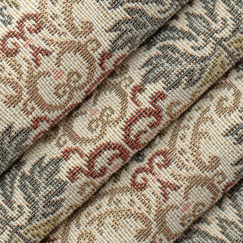 D4370 Abstract & Geometric,Damask Azure Blue,Red & Burgundy Charlotte Fabrics
