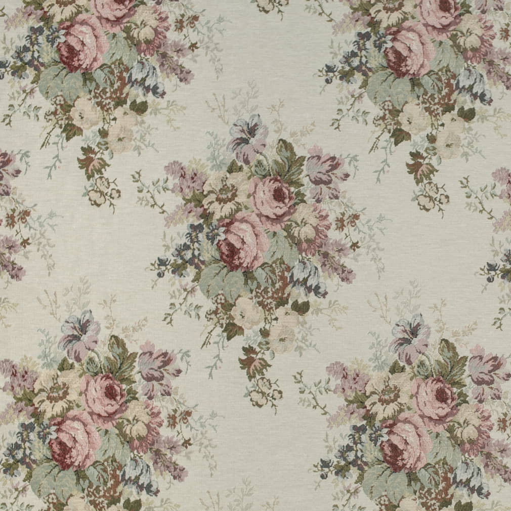 D4373 Floral Green,Pink Charlotte Fabrics Tapestry,Woven Patterns