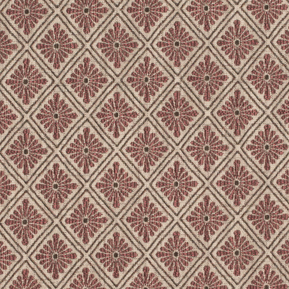 D4381 Abstract & Geometric,Diamonds Coral & Peach Charlotte Fabrics Tapestry,Woven Patterns