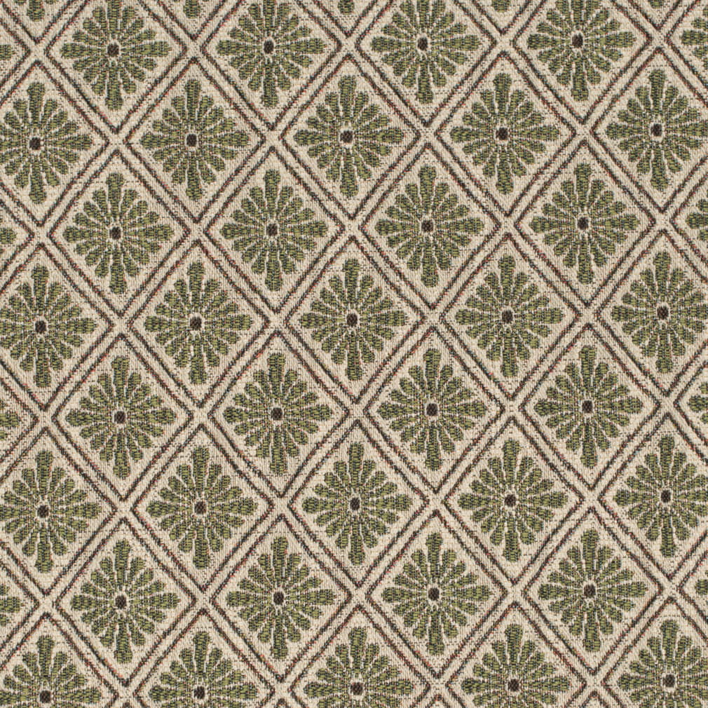 D4388 Abstract & Geometric,Diamonds Green Charlotte Fabrics Tapestry,Woven Patterns