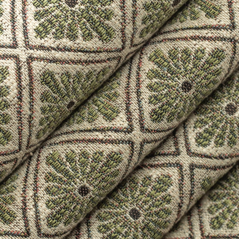 D4388 Abstract & Geometric,Diamonds Aloe Green Charlotte Fabrics