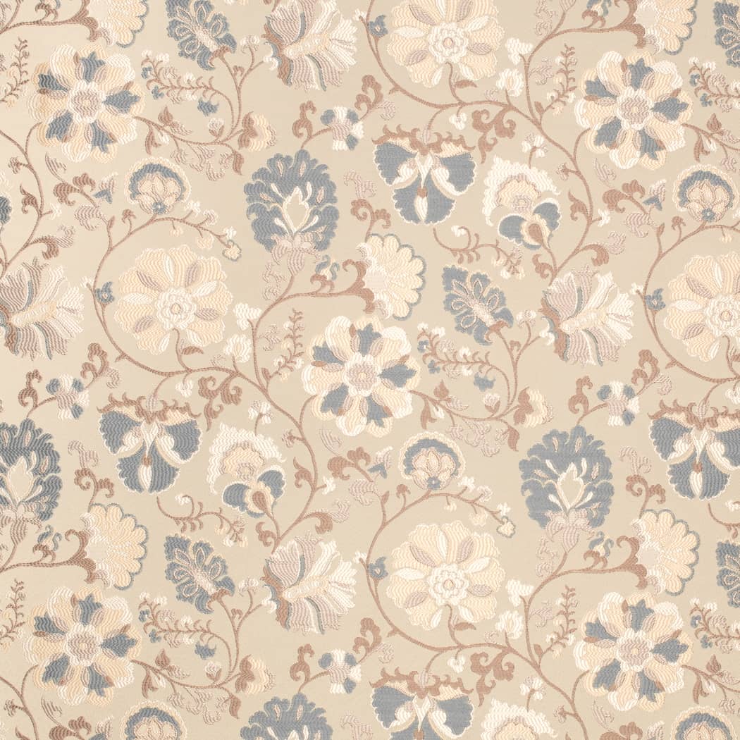 D4406 Floral Blue Charlotte Fabrics Woven Patterns