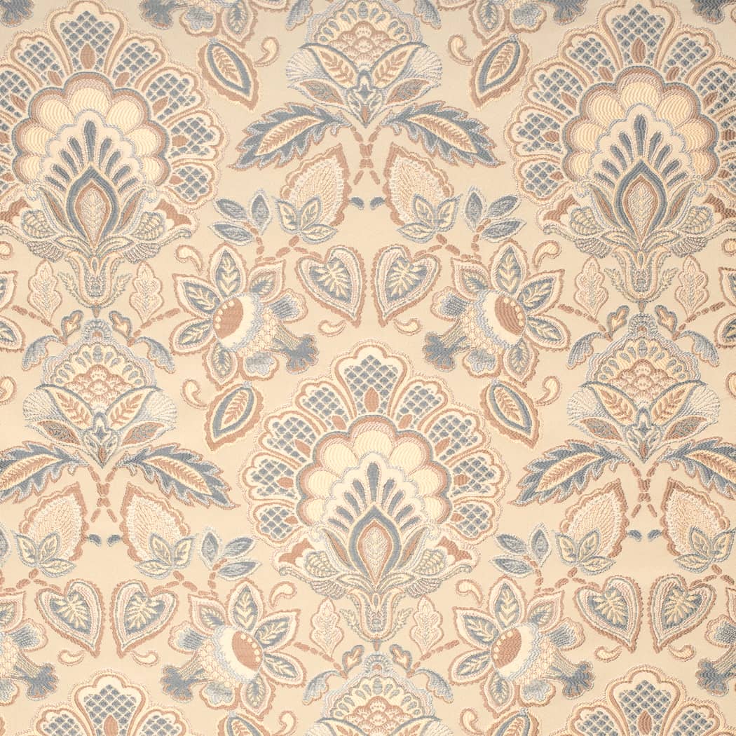 D4434 Damask Blue Charlotte Fabrics Woven Patterns