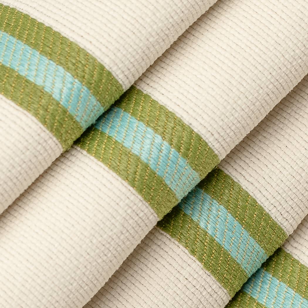 D4538 Stripe Awning Grass Green,Red & Burgundy Charlotte Fabrics