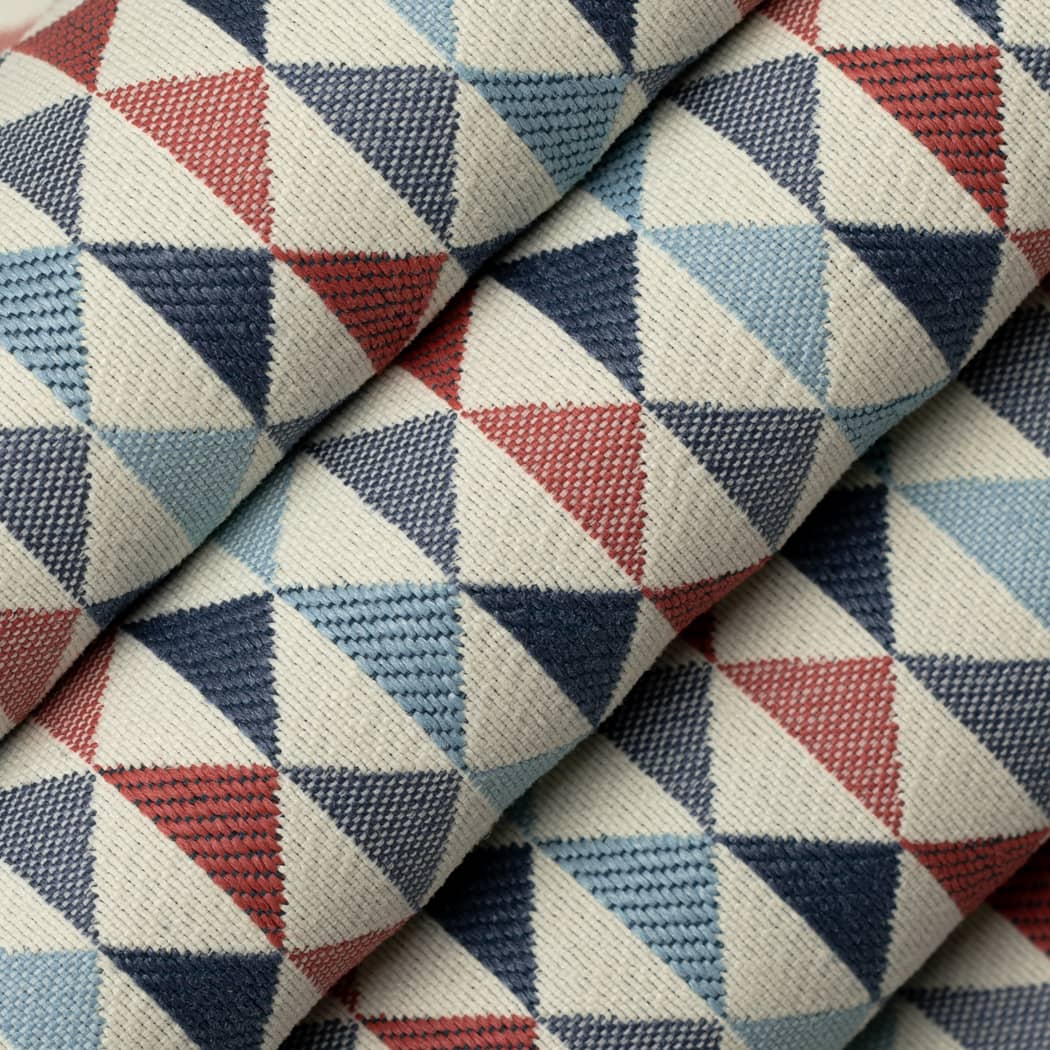 D4546 Abstract & Geometric,Diamonds,Small Scale Oasis Marine Blue,Red & Burgundy Charlotte Fabrics