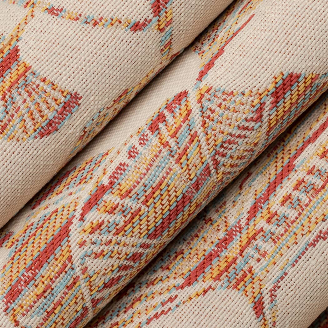 D4555 Leaves Ginkgo Poppy Red & Burgundy Charlotte Fabrics