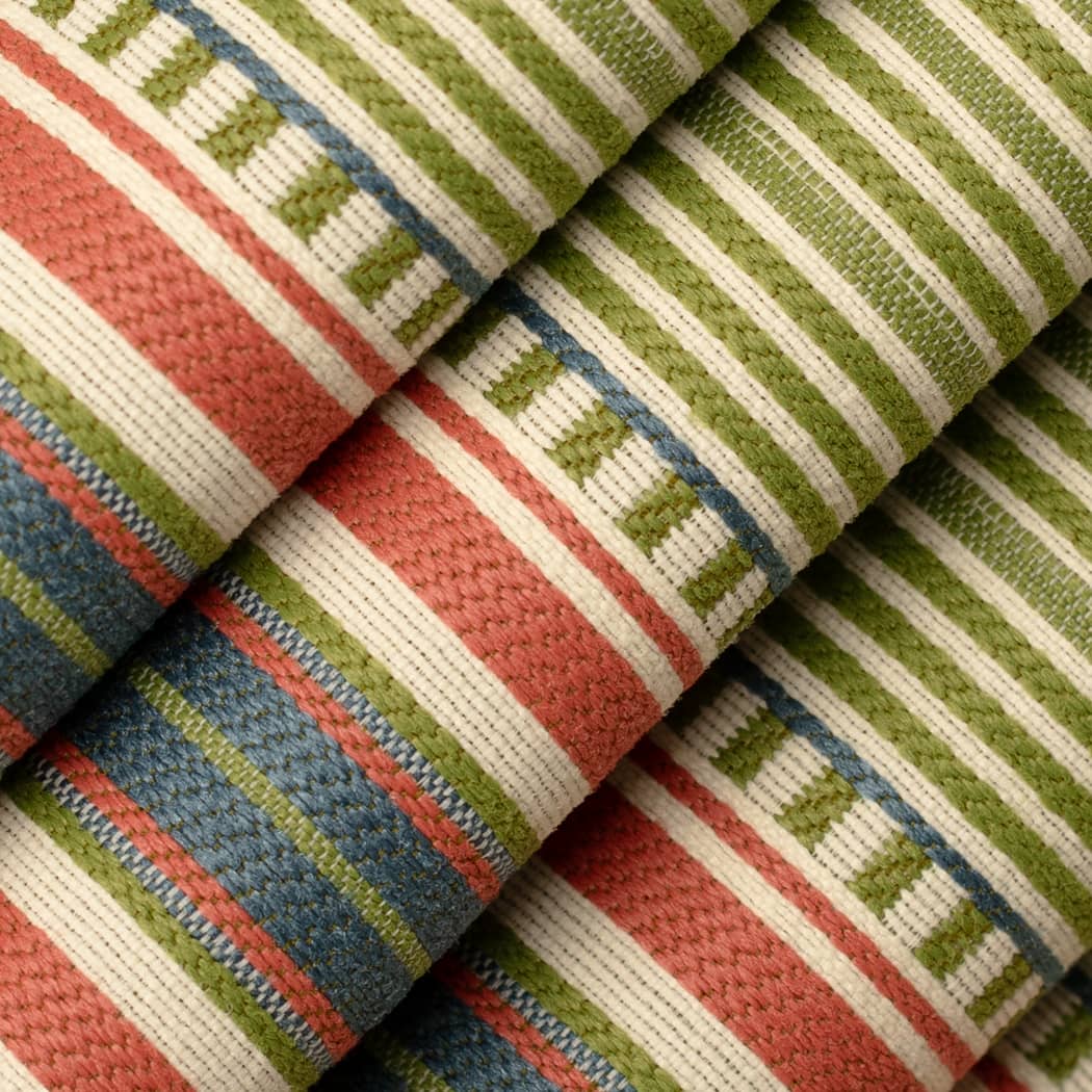 D4563 Stripe Terrace Grass Green Charlotte Fabrics