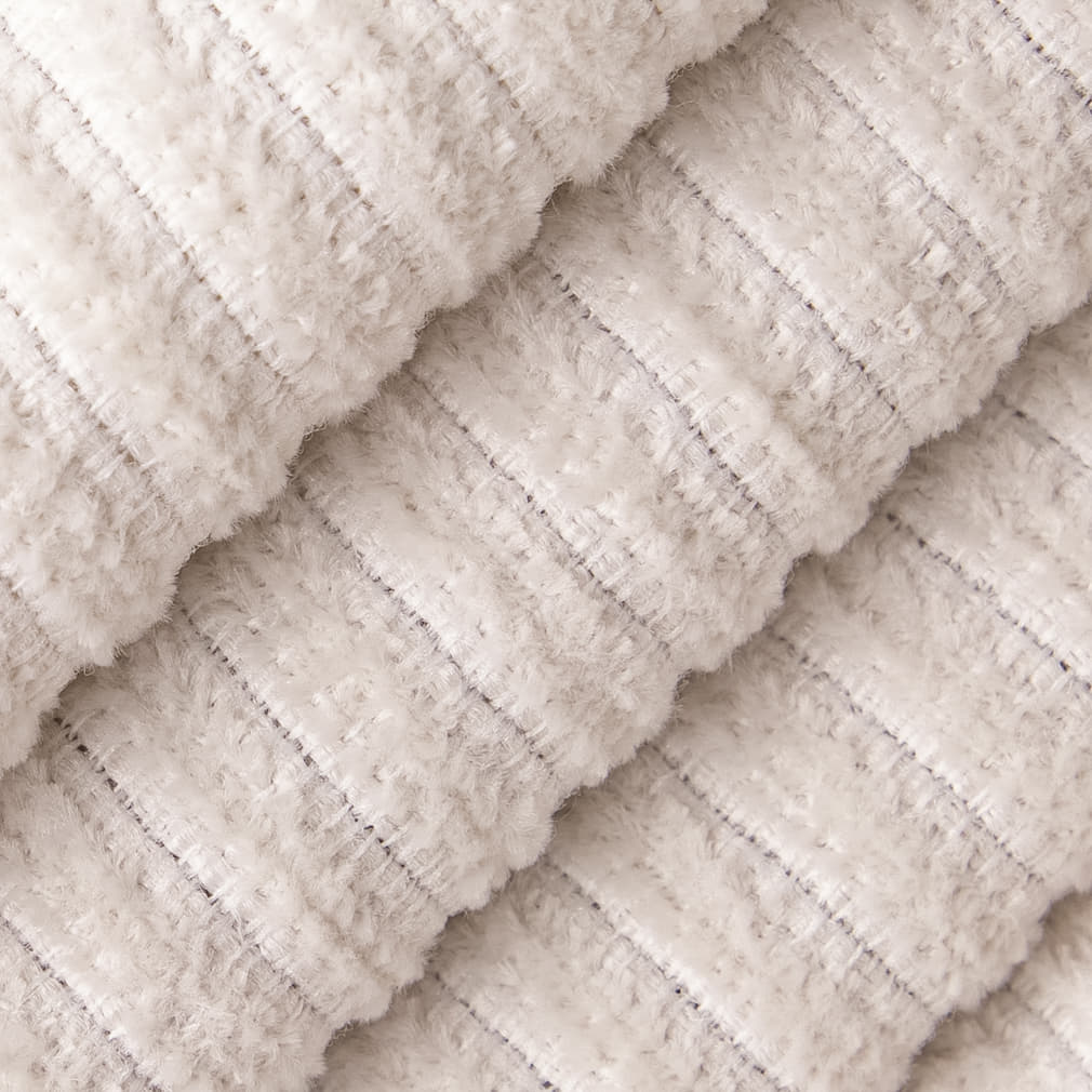 D4939 Corduroy,Small Scale,Stripe Eggshell White & Ivory Charlotte Fabrics