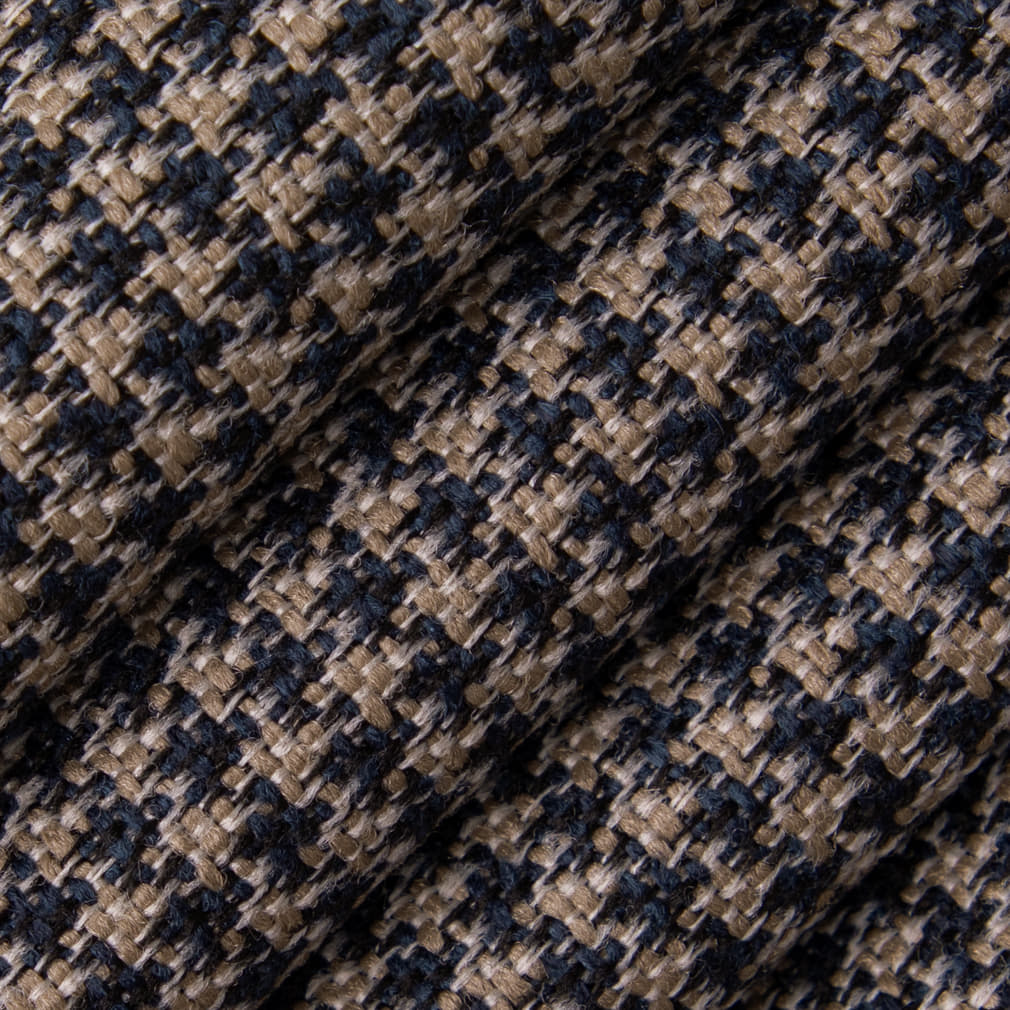 D5079 Check & Houndstooth Navy Blue Charlotte Fabrics