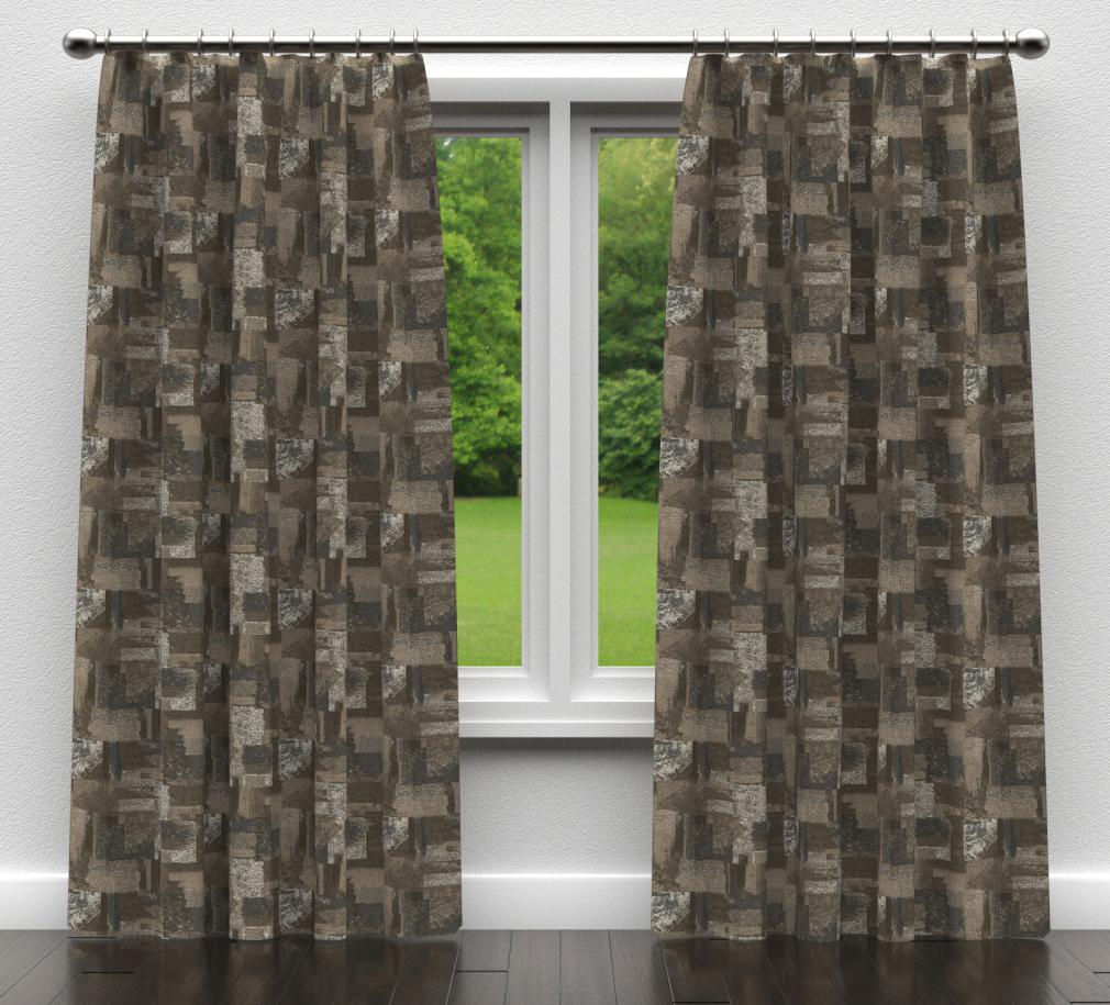 D838 Abstract & Geometric Denali/Mineral Brown,Grey & Silver Charlotte Fabrics