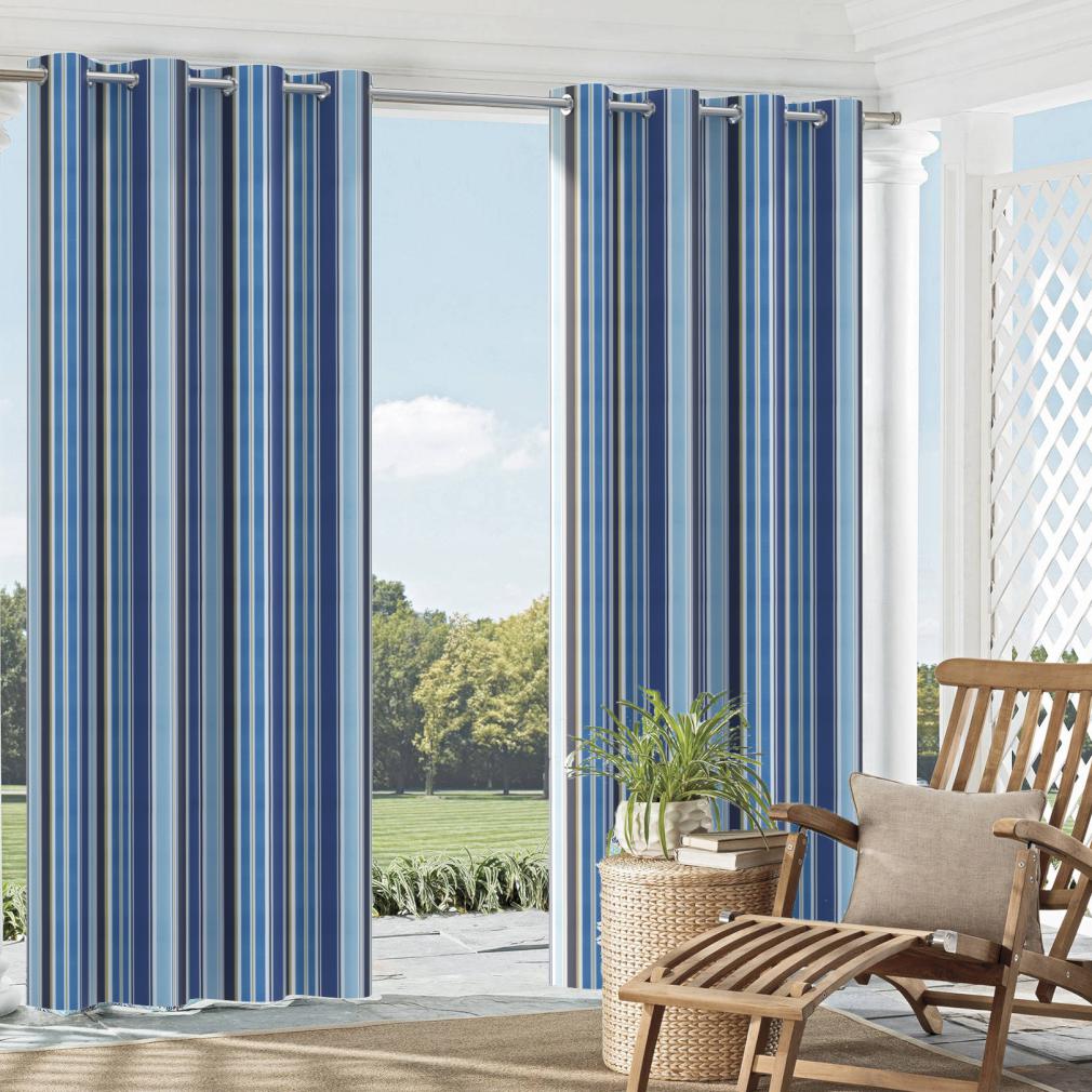 D940 Stripe Chambray Stripe Blue Charlotte Fabrics