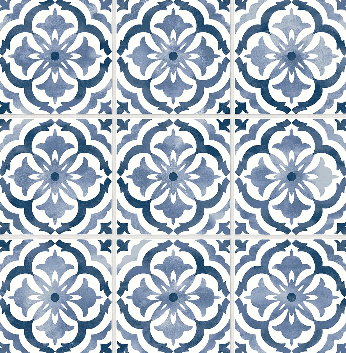 DB20502 Daisy Bennett Designs Daisy Bennett Peel and Stick Wallpaper Sorento Tile Navy