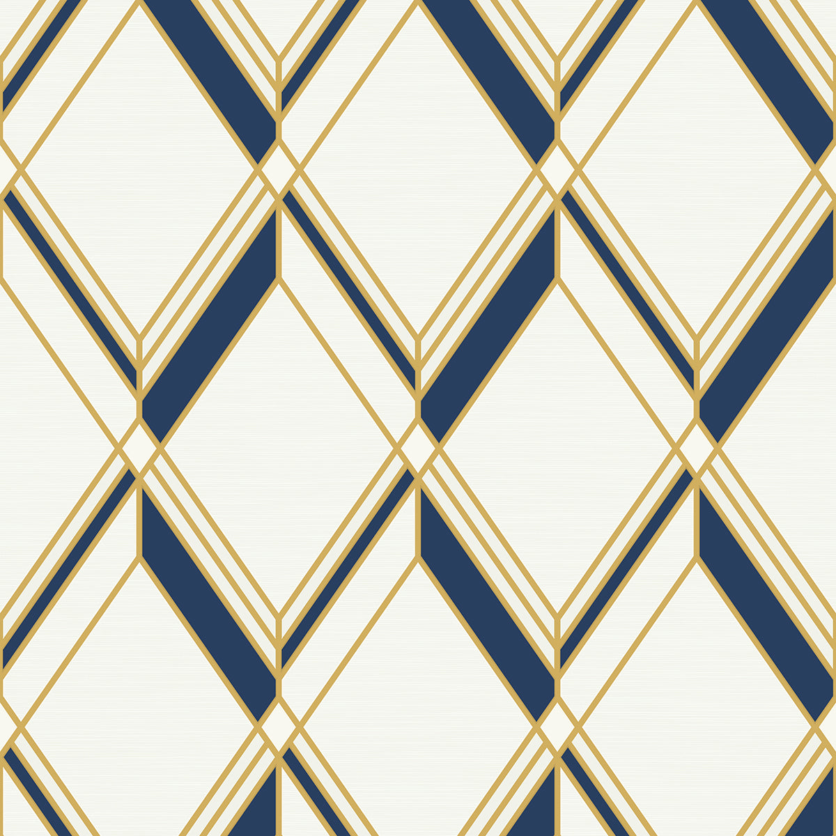 DC60502 Collins & Company Deco 2 Wallpaper Brooklyn Diamond Metallic Gold & Navy