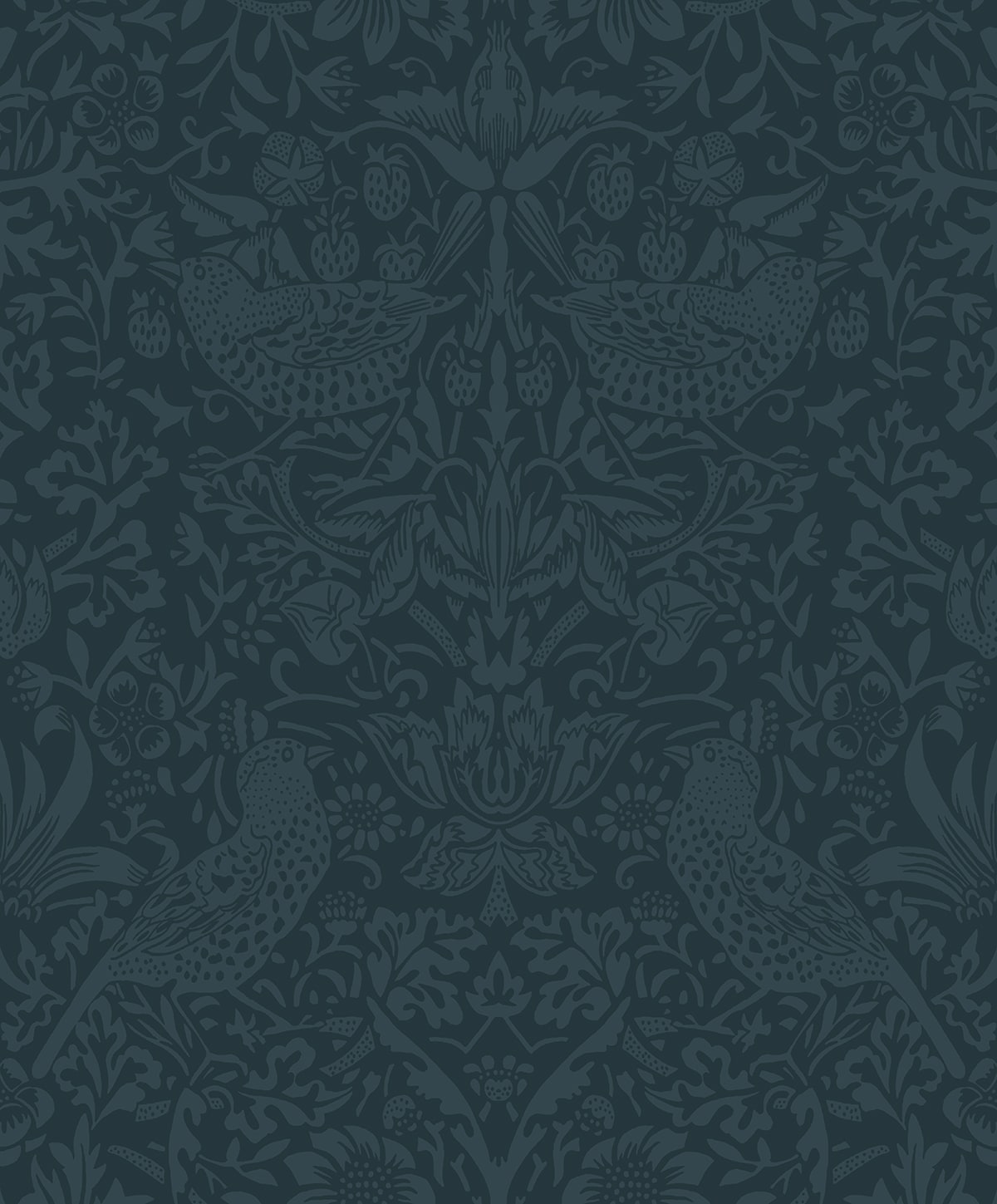 EP10402 Etten Studios Etten Prepasted Wallcoverings Wallpaper Tonal Bird Garden Prepasted Slate Blue