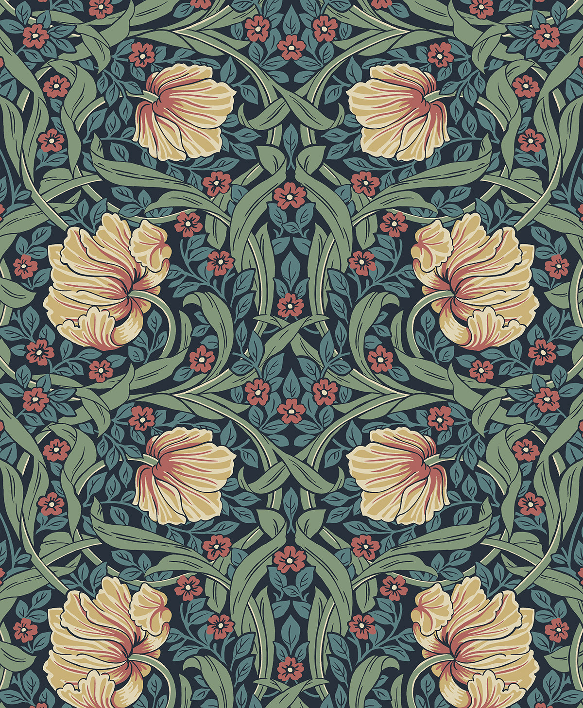 EP10602 Etten Studios Etten Prepasted Wallcoverings Wallpaper Pimpernel Garden Prepasted Bluestone & Clay