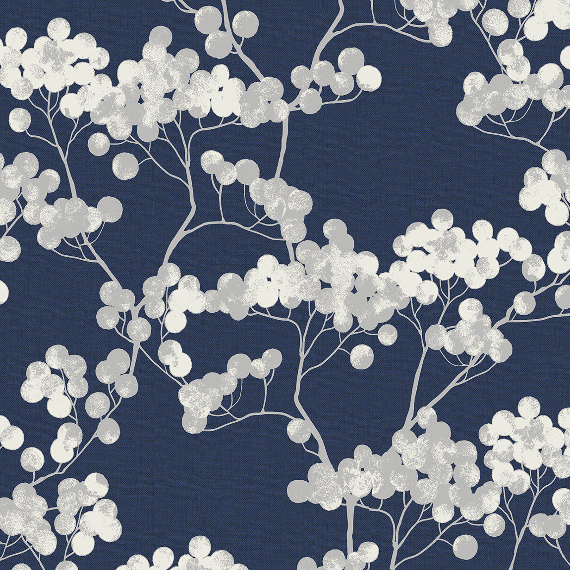 ET10502 Etten Studios Etten Studios Online Wallpaper Bayberry Blossom Navy Blue