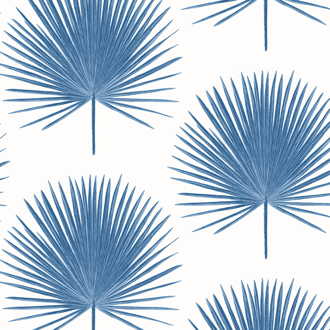 ET10602 Etten Studios Etten Studios Online Wallpaper Palm Fronds Coastal Blue