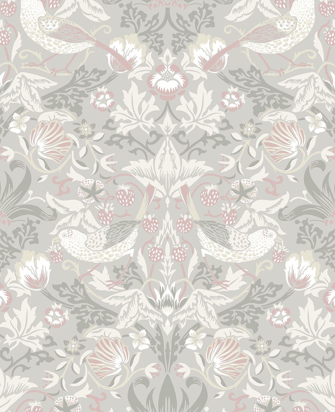 ET11208 Etten Studios Legacy Prints Wallpaper Fragaria Garden Light Grey & Rose Petal