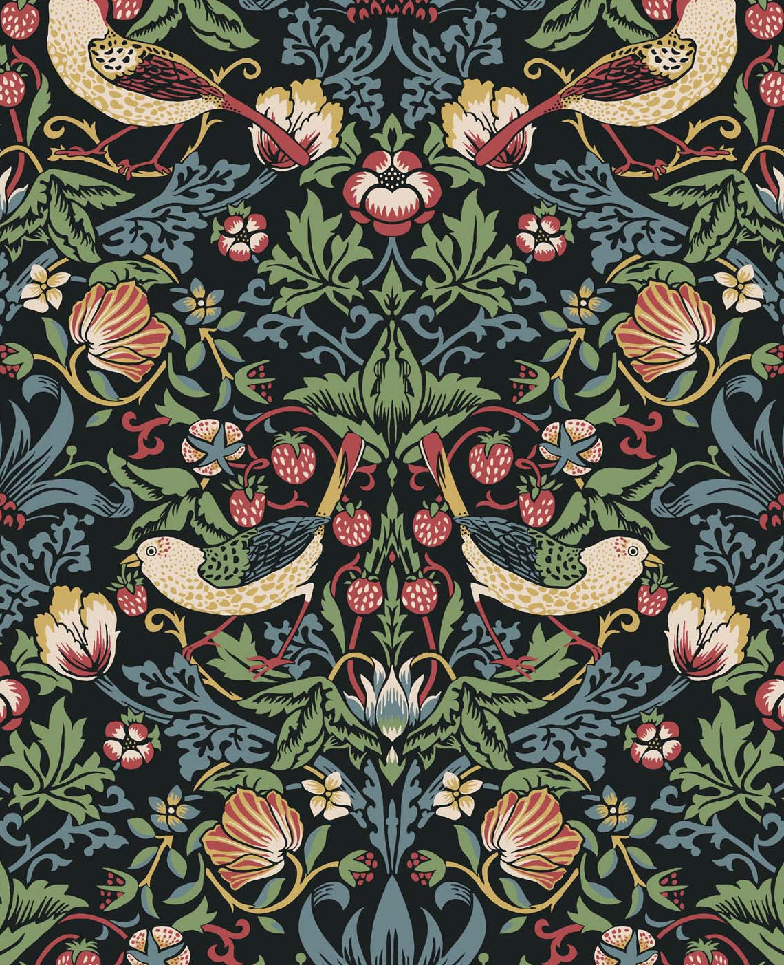ET11210 Etten Studios Legacy Prints Wallpaper Fragaria Garden Ebony