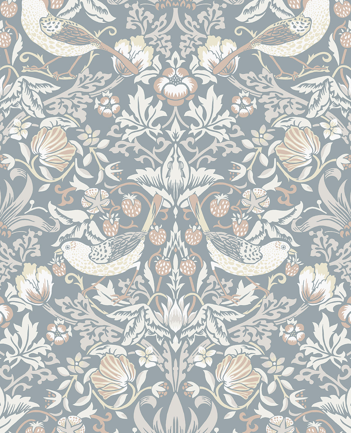 ET11222 Etten Studios Legacy Prints Wallpaper Fragaria Garden Blue Mist & Blush