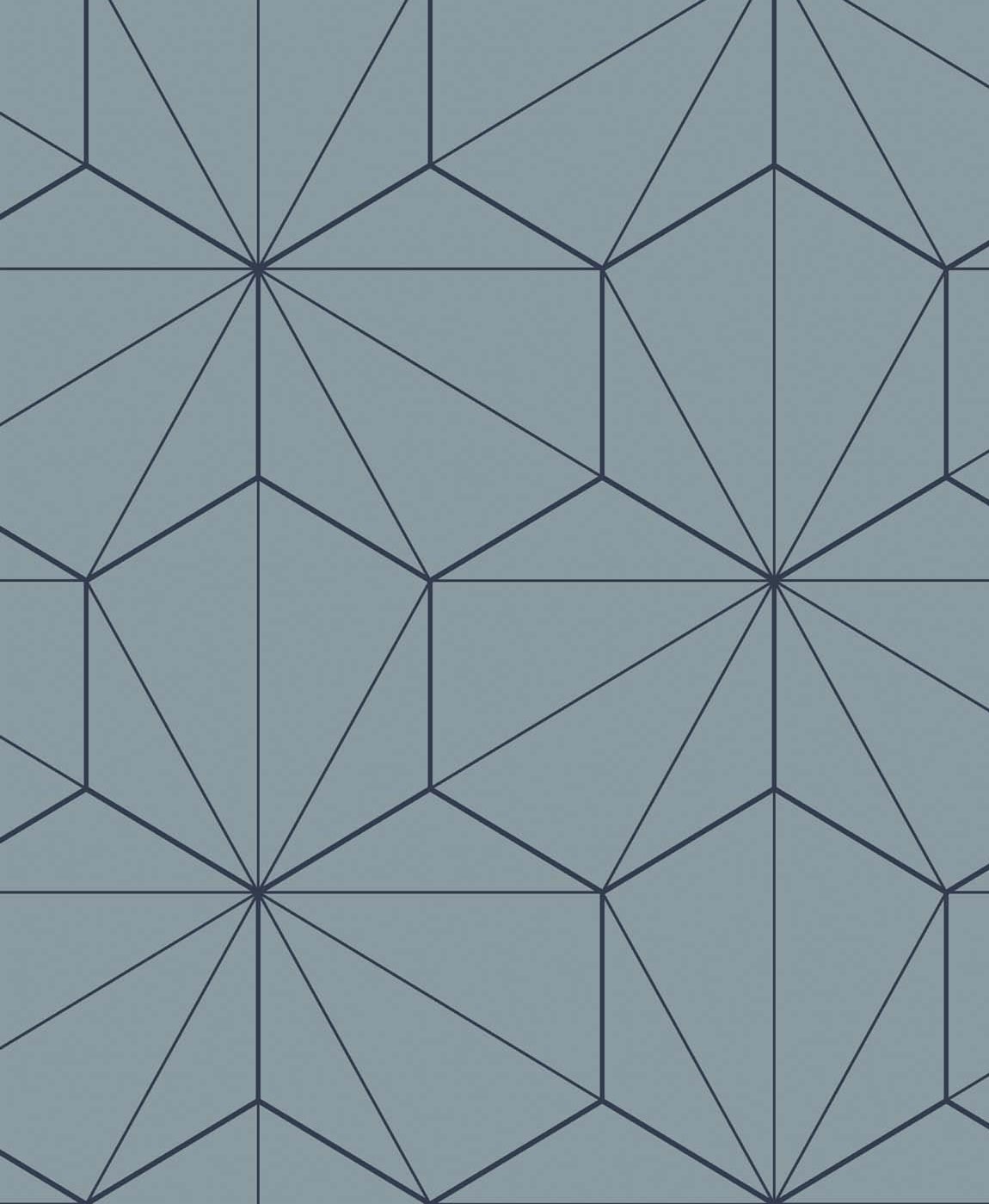 ET11302 Etten Studios Etten Studios Online Wallpaper Hedron Geometric Pastel Blue & Midnight