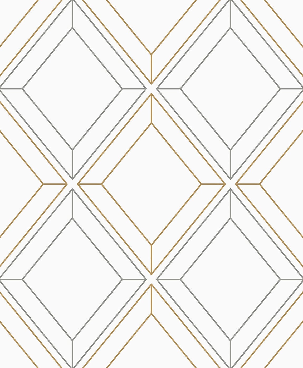 ET11608 Etten Studios Etten Studios Online Wallpaper Linework Gem Metallic Silver & Gold