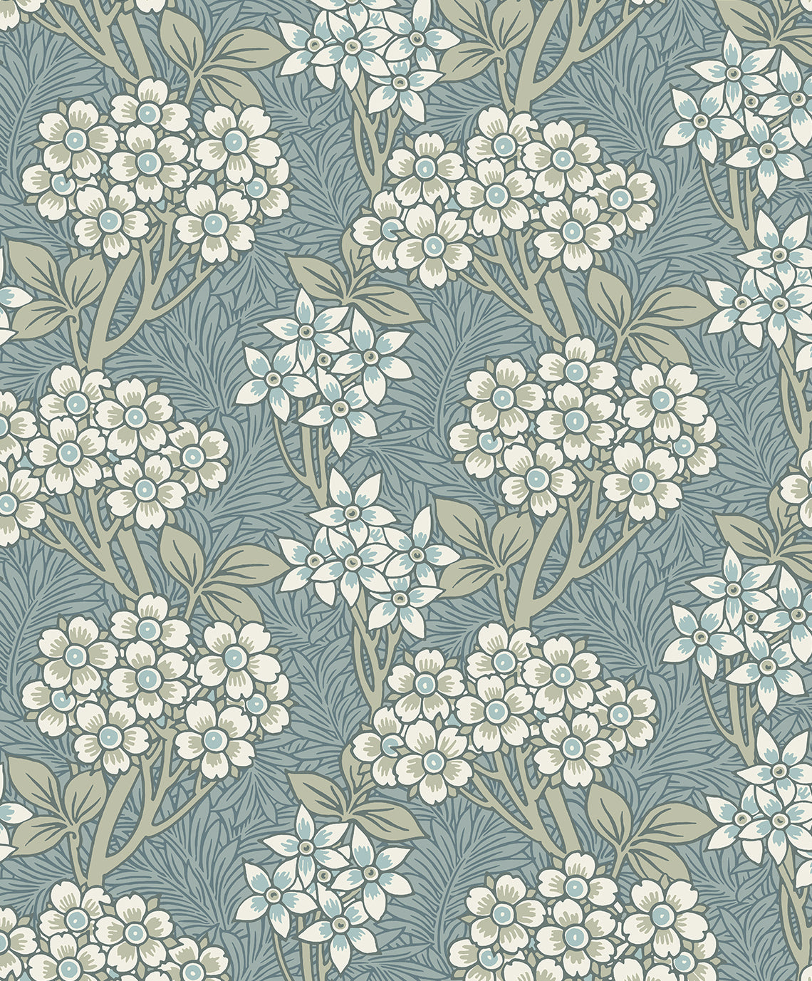 ET12004 Etten Studios Legacy Prints Wallpaper Floral Vine Stream Blue & Sage