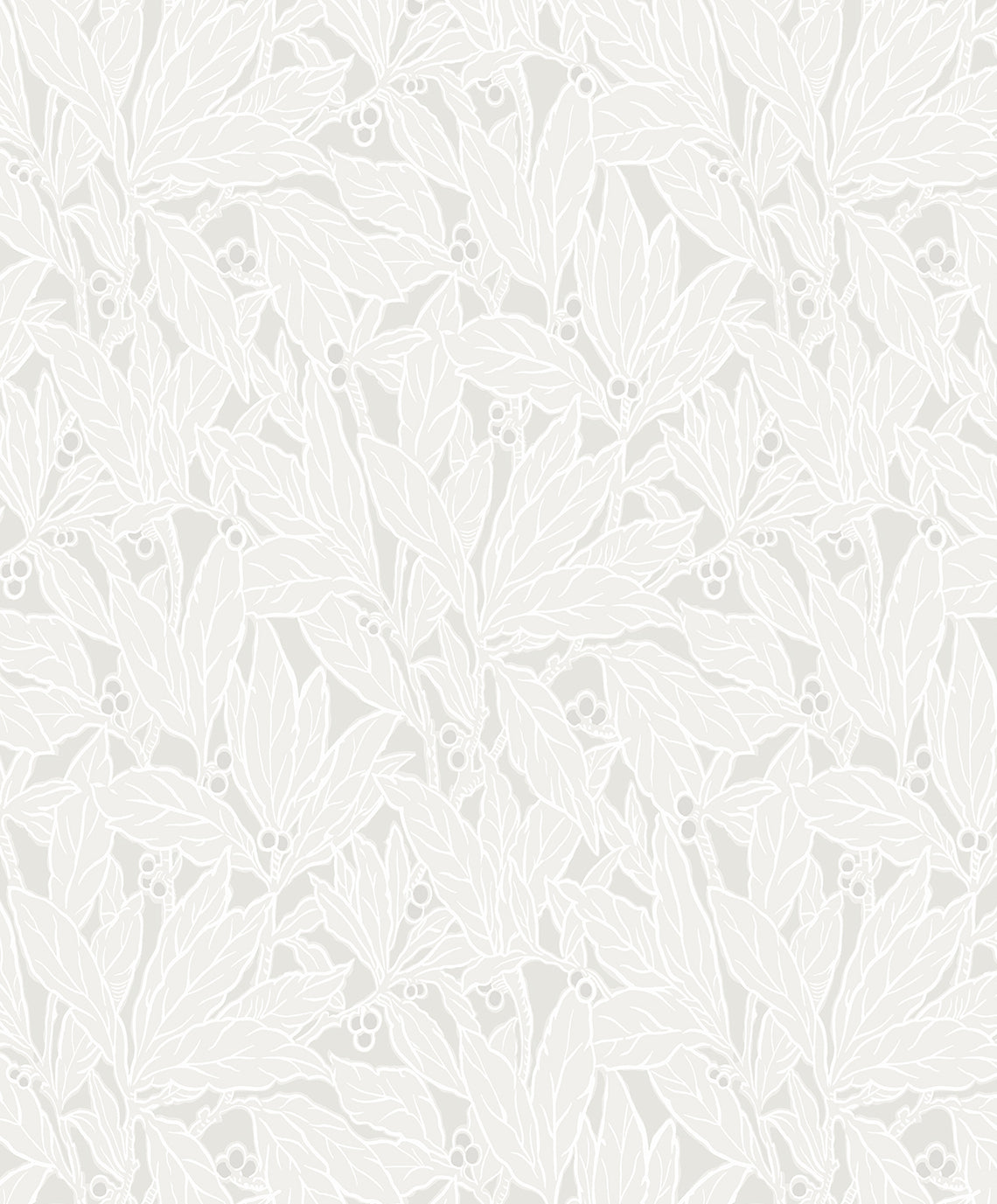 ET12805 Etten Studios Legacy Prints Wallpaper Leaf and Berry Dove & Metallic Pearl