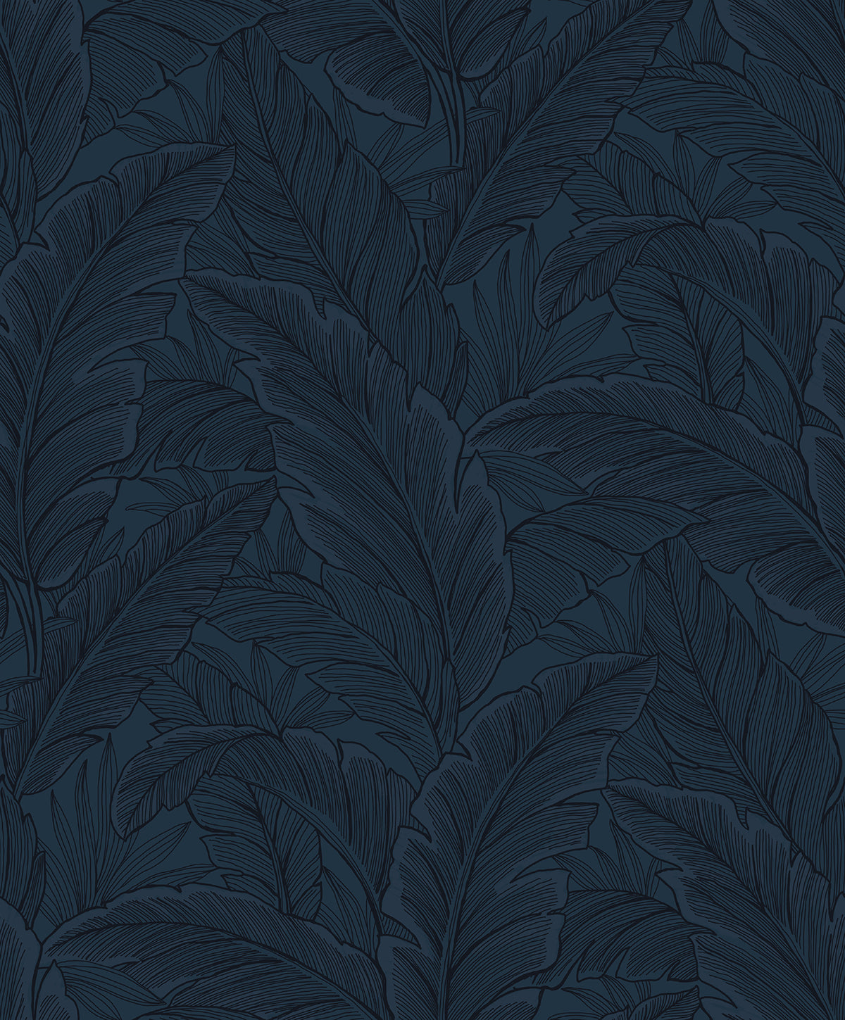 ET13002 Etten Studios Etten Studios Online Wallpaper Gulf Tropical Leaves Navy Blue