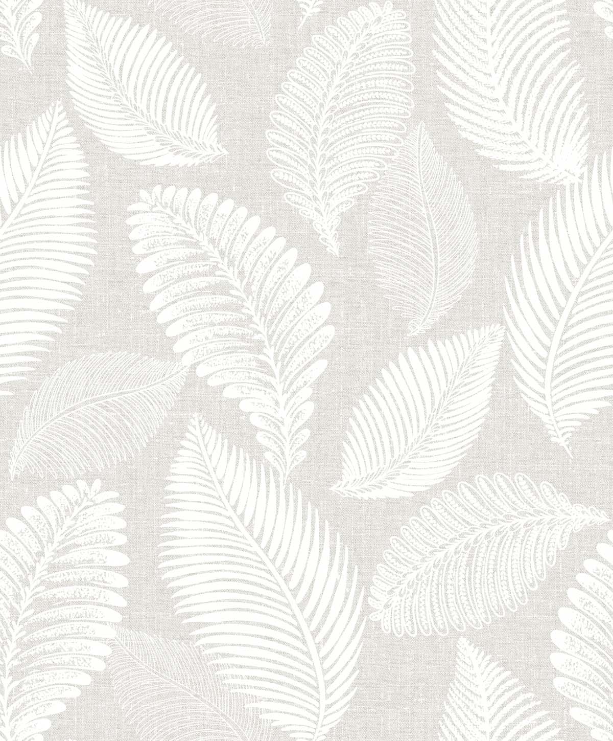 EW10007 Seabrook Designs White Heron Wallpaper Tossed Leaves Dove Greige