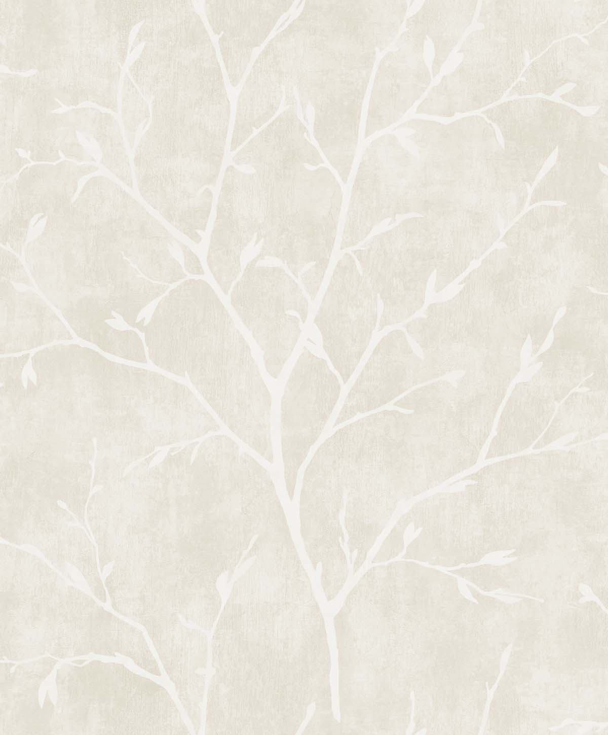EW10208 Seabrook Designs White Heron Wallpaper Avena Branches Mica