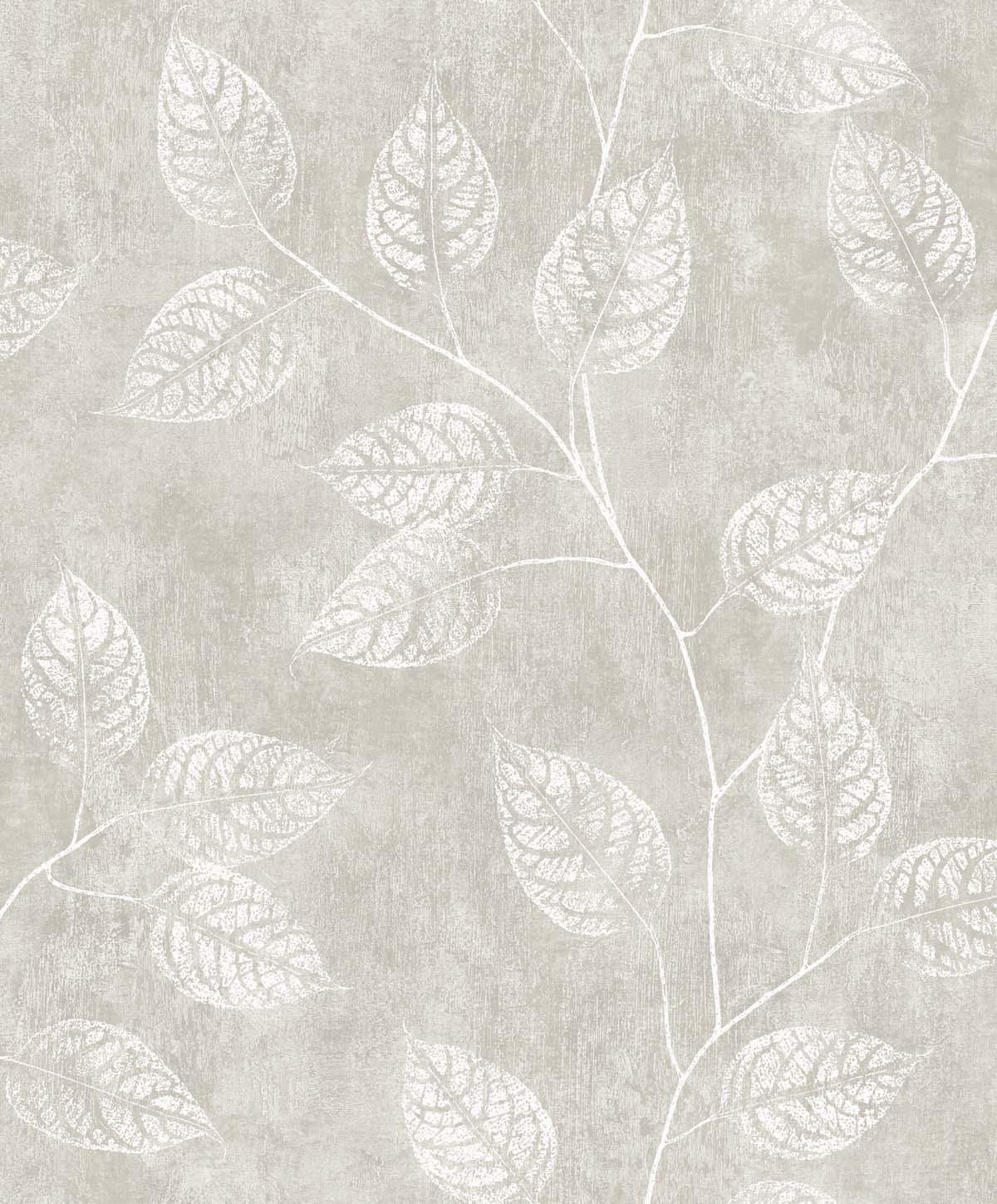 EW10807 Seabrook Designs White Heron Wallpaper Branch Trail Silhouette Grey Taupe