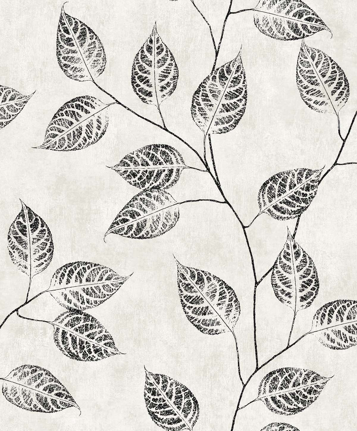 EW10820 Seabrook Designs White Heron Wallpaper Branch Trail Silhouette Black and White
