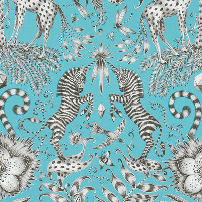 F1111/07-CAC KRUGER TEAL CLARKE AND CLARKE Fabrics Drapery Upholstery