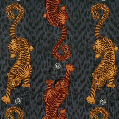 F1213/01-CAC TIGRIS VELVET FLAME CLARKE AND CLARKE Fabrics Drapery Upholstery