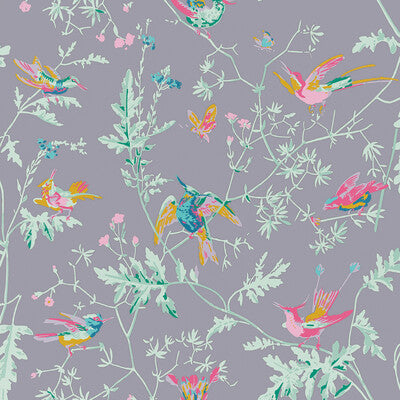 F125/1002-CS HUMMINGBIRDS SILK PURPLE COLE & SON Fabrics Drapery Upholstery