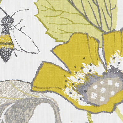 F1289/02-CAC LOTUS CHARTREUSE/CHARCOAL CLARKE AND CLARKE Fabrics Drapery Upholstery