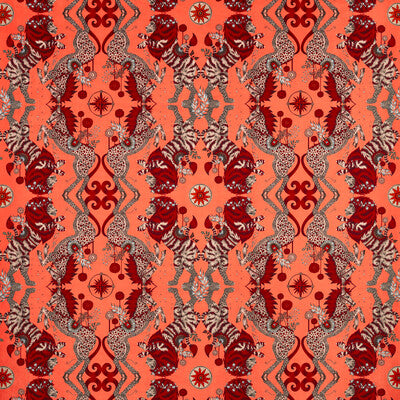 F1474/01-CAC CASPIAN VELVET CORAL CLARKE AND CLARKE Fabrics Drapery Upholstery